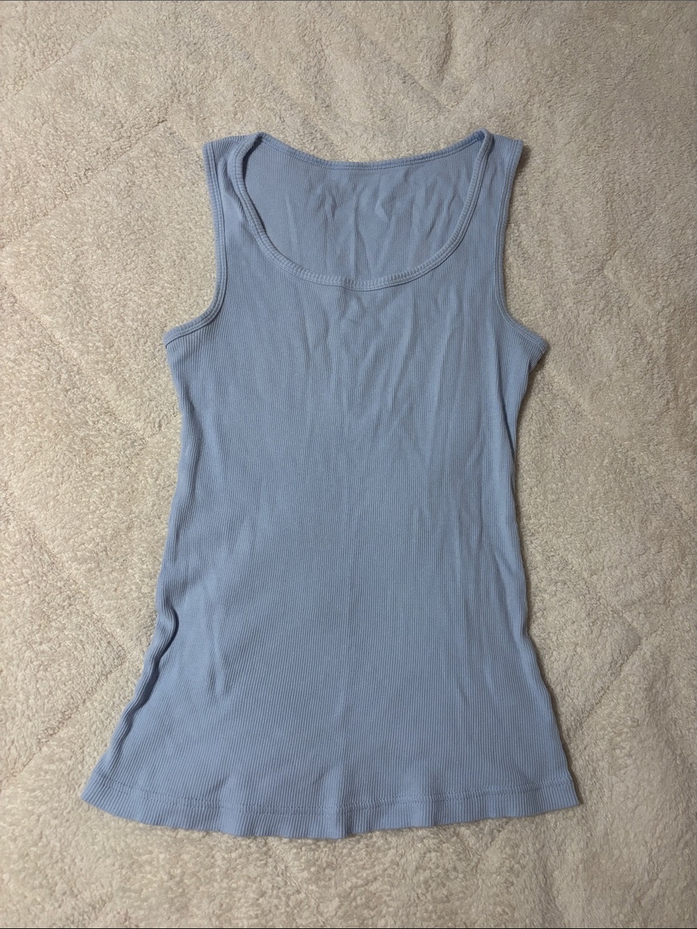 Women's Light Blue Ribbed Tank Top